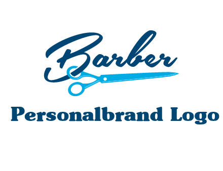 scissor entwined with barber logo