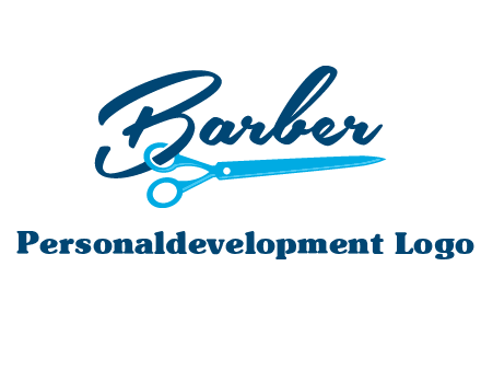 scissor entwined with barber logo