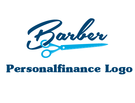 scissor entwined with barber logo
