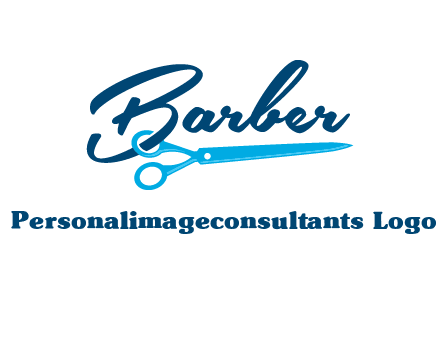 scissor entwined with barber logo