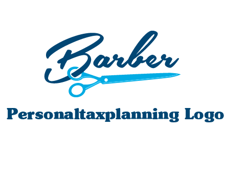 scissor entwined with barber logo