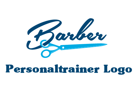 scissor entwined with barber logo
