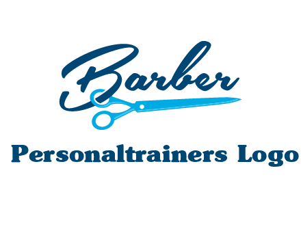 scissor entwined with barber logo