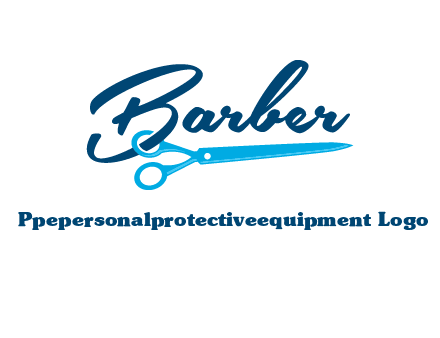 scissor entwined with barber logo