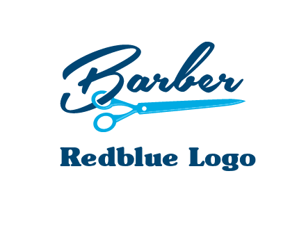 scissor entwined with barber logo