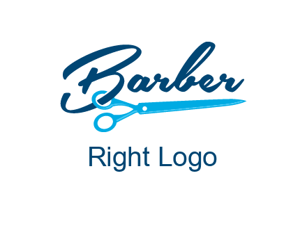 scissor entwined with barber logo