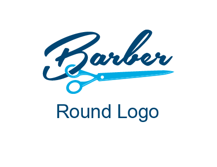 scissor entwined with barber logo