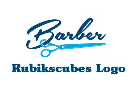 scissor entwined with barber logo