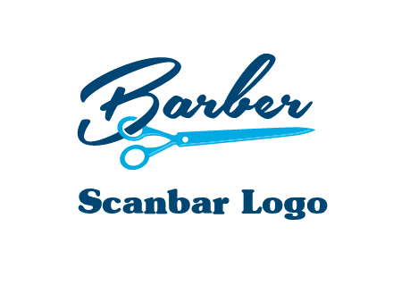 scissor entwined with barber logo