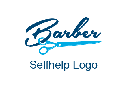scissor entwined with barber logo