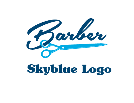 scissor entwined with barber logo