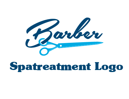 scissor entwined with barber logo
