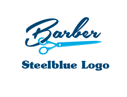 scissor entwined with barber logo