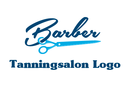 scissor entwined with barber logo