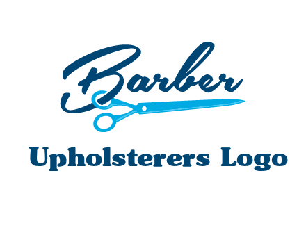 scissor entwined with barber logo