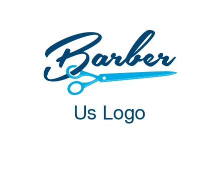 scissor entwined with barber logo