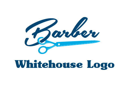 scissor entwined with barber logo