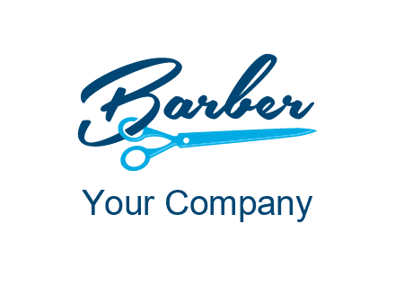 scissor entwined with barber logo