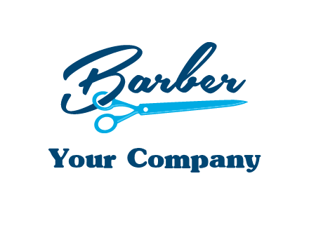 scissor entwined with barber logo