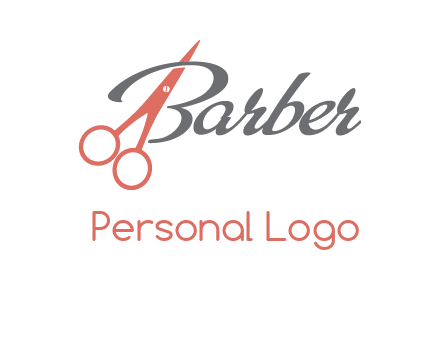 scissors in barber logo