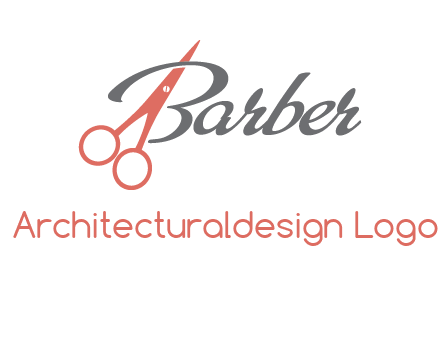 scissors in barber logo