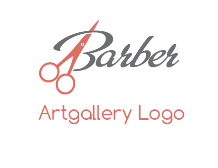 scissors in barber logo
