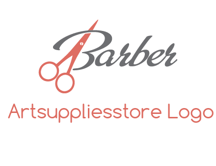 scissors in barber logo