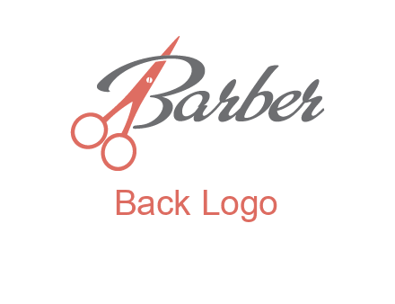 scissors in barber logo