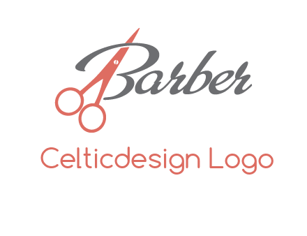 scissors in barber logo