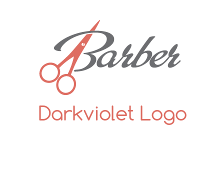 scissors in barber logo