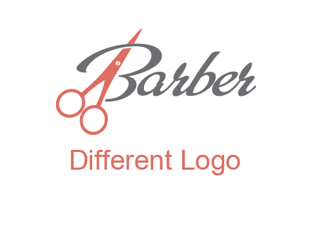 scissors in barber logo