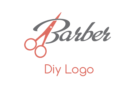scissors in barber logo