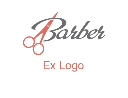 scissors in barber logo