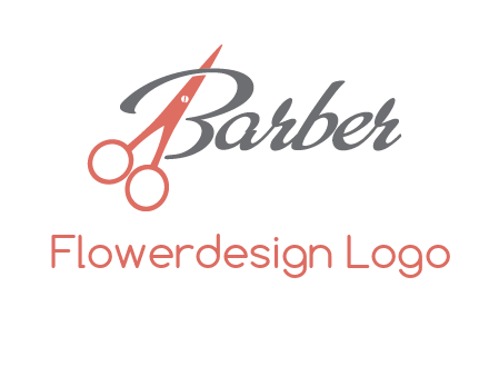 scissors in barber logo