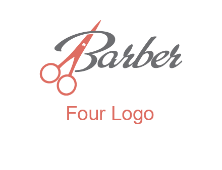 scissors in barber logo