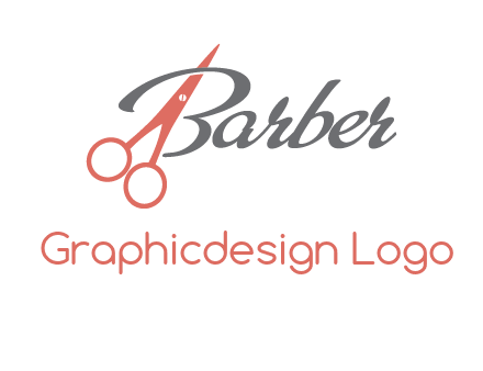 scissors in barber logo