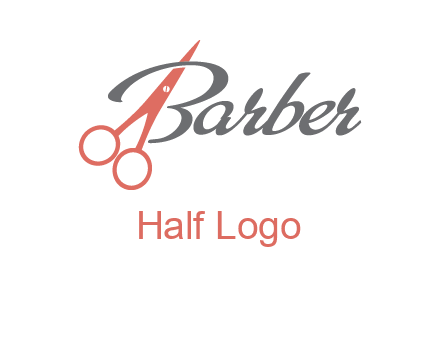 scissors in barber logo
