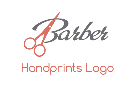 scissors in barber logo