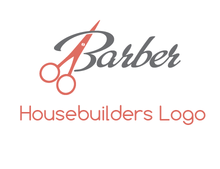 scissors in barber logo