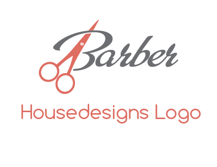 scissors in barber logo