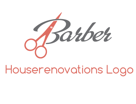 scissors in barber logo