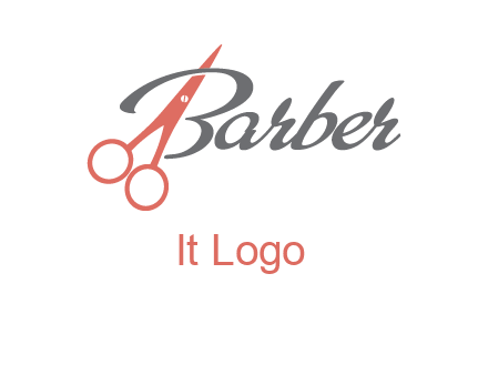 scissors in barber logo