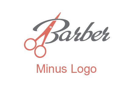 scissors in barber logo