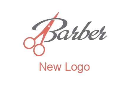 scissors in barber logo