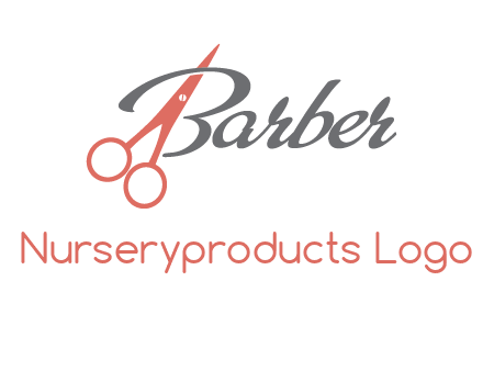 scissors in barber logo