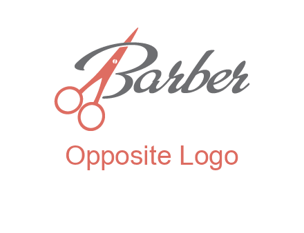 scissors in barber logo