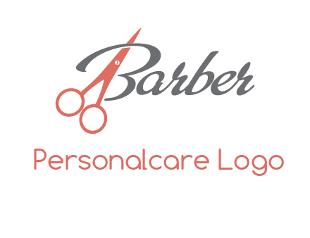 scissors in barber logo