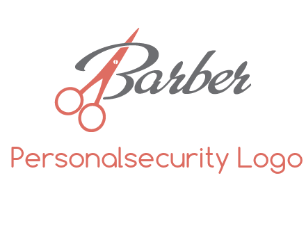 scissors in barber logo