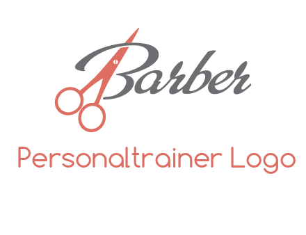 scissors in barber logo