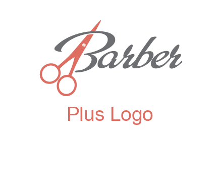 scissors in barber logo